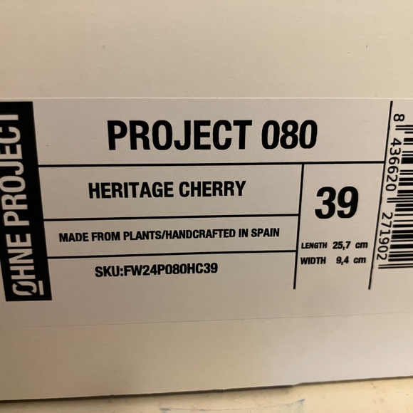🌟 New! Ohne Project 080 Barefoot Sneaker, Heritage Cherry, Sz 39, Retro-Style - Picture 8 of 8